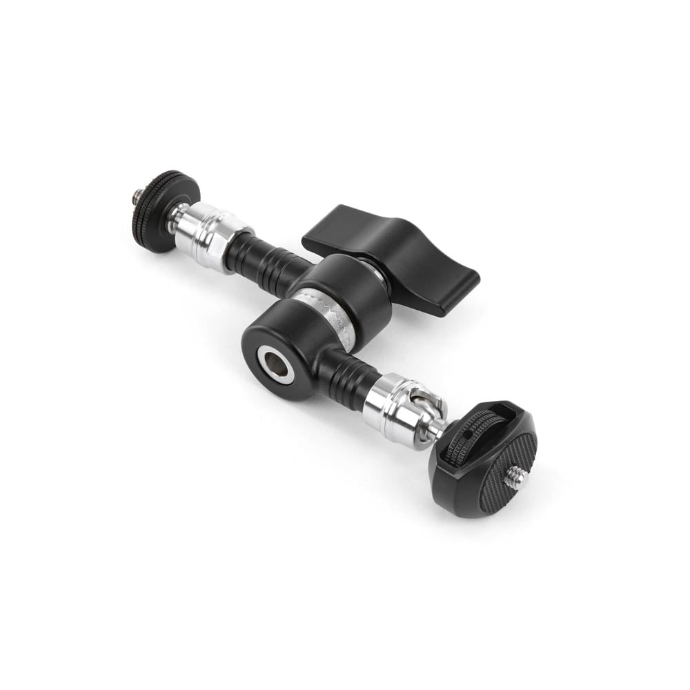 3-Legged-Thing Pivot 150 Magic Arm in Darkness (matte black) with ¼″-20 threaded ball-joint ends and central locking lever.