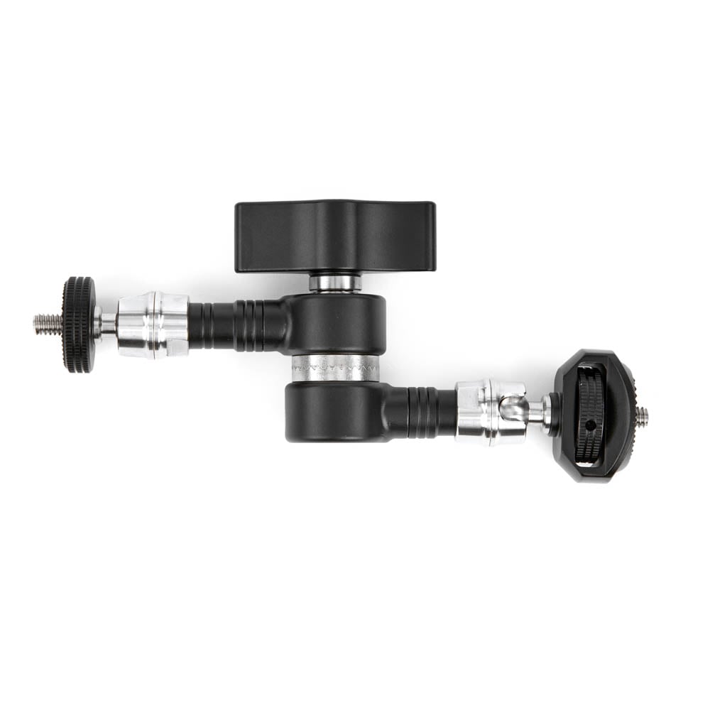 3-Legged-Thing Pivot 150 Magic Arm in Darkness (matte black) with ¼″-20 threaded ball-joint ends and central locking lever.