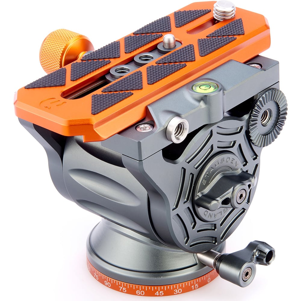 3 Legged Thing AirHed Cine-V fluid video head with Manfrotto 501-type plate for smooth pan/tilt control in professional filmmaking.