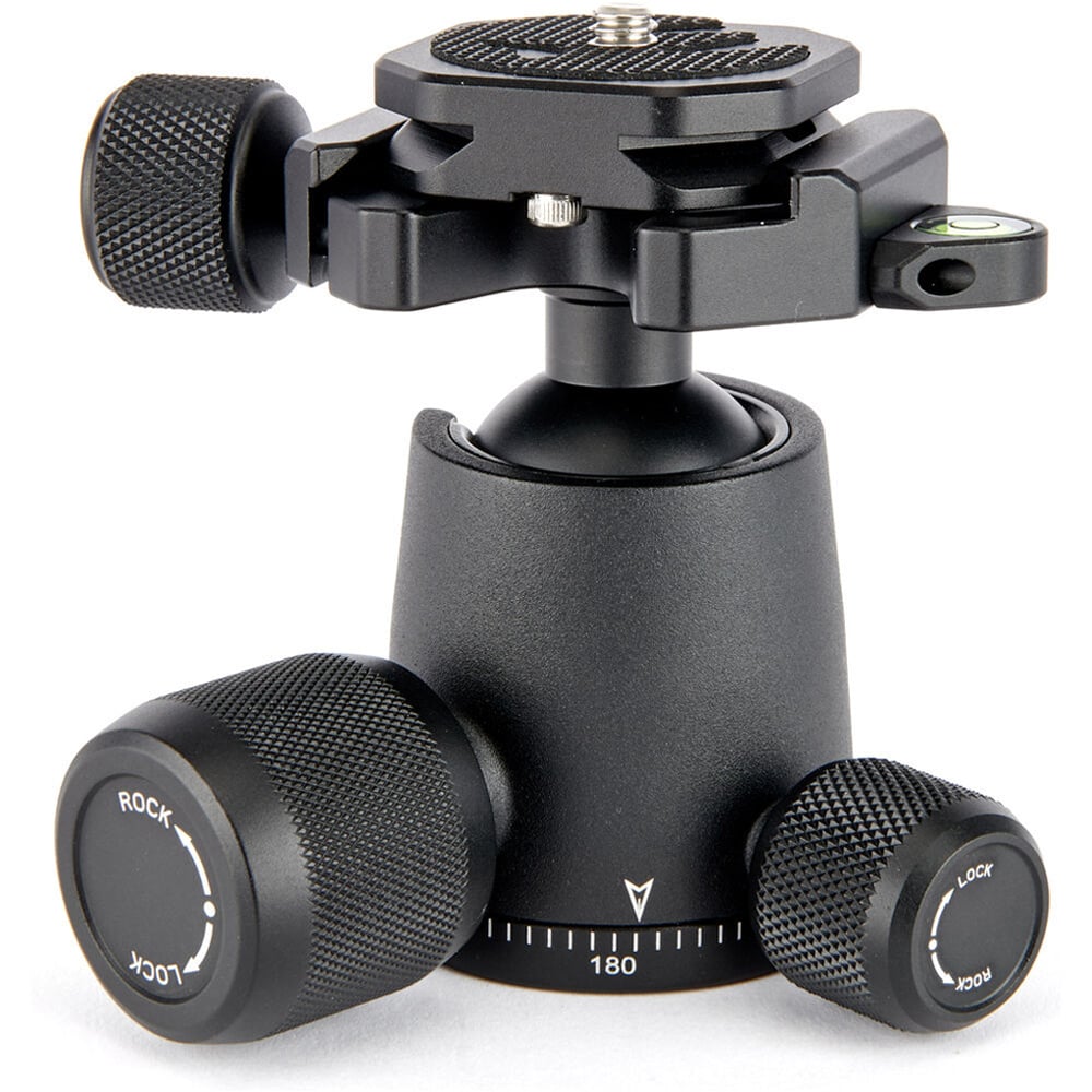 3‑Legged‑Thing AirHed Neo 2.0 Ball Head in matte black with Arca‑Swiss compatible clamp, ergonomic control knob, and integrated bubble level.