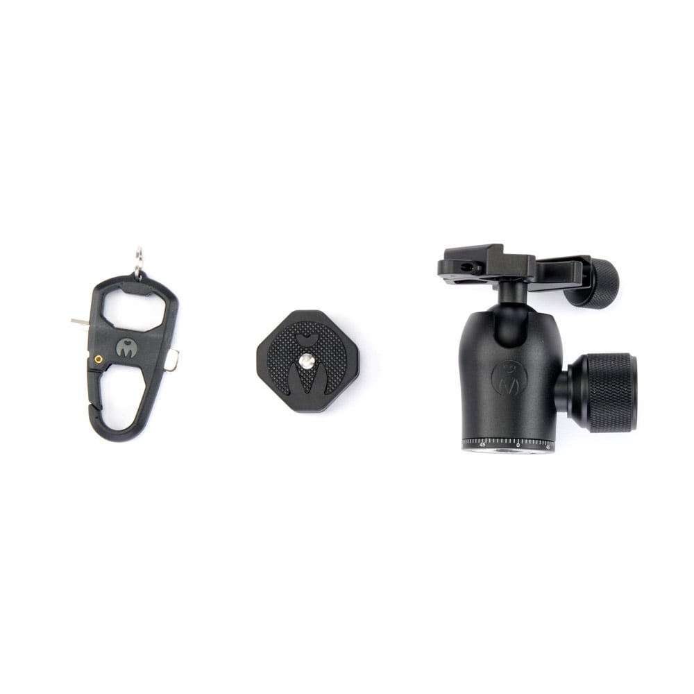 3 Legged Thing AirHed Pro Ball Head with twist clamp in matte black for professional photography and video stability.