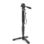 3 Legged Thing Alana Monopod Superkit in grey with carbon fibre build, ball head, and accessories for stable photography and video.