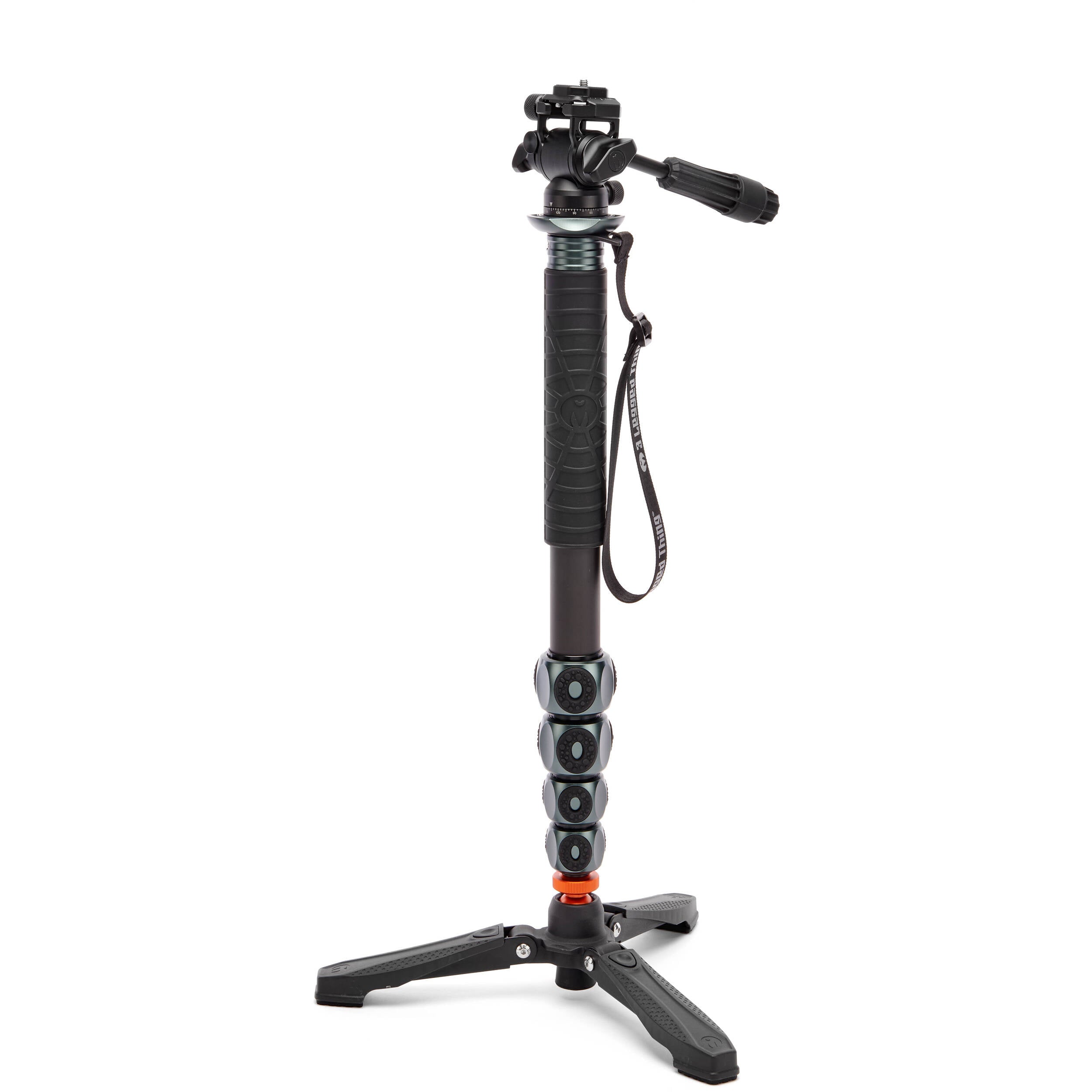 3 Legged Thing Alana Monopod Superkit in grey with carbon fibre build, ball head, and accessories for stable photography and video.