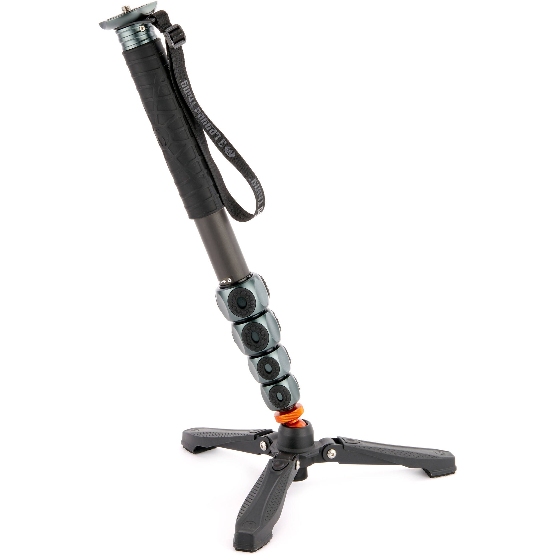 3 Legged Thing Alana Monopod Superkit in grey with carbon fibre build, ball head, and accessories for stable photography and video.