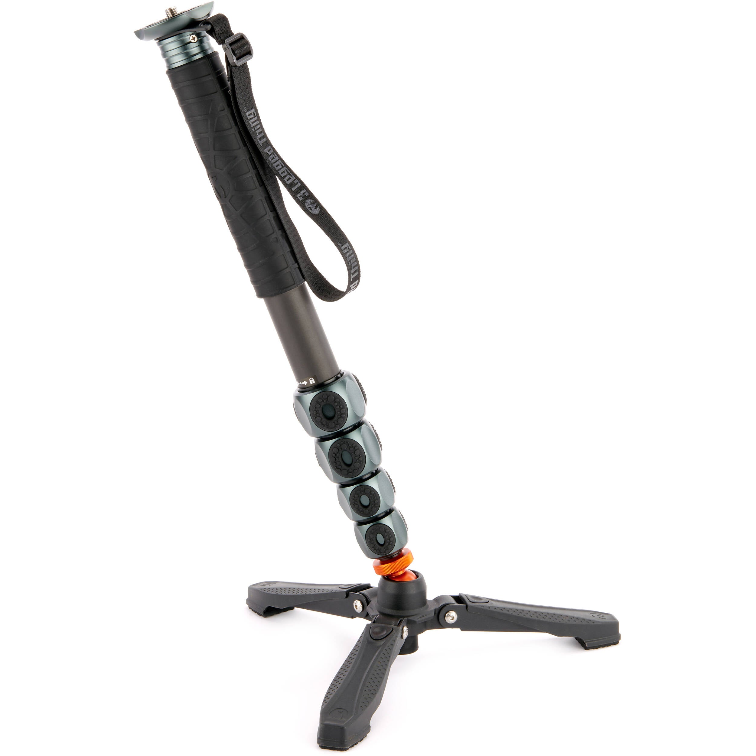 3 Legged Thing Alana Monopod Superkit in grey with carbon fibre build, ball head, and accessories for stable photography and video.