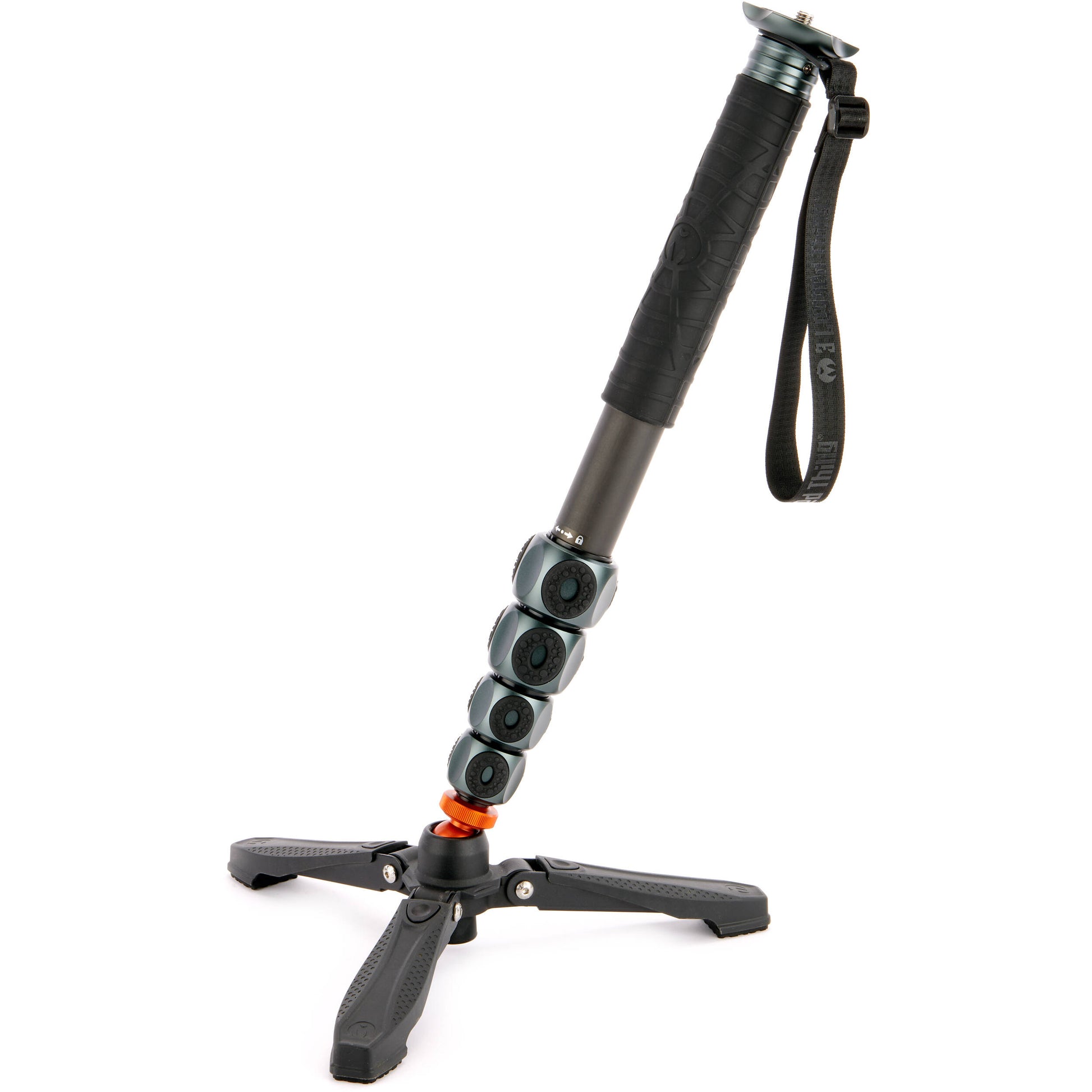 3 Legged Thing Alana Monopod Superkit in grey with carbon fibre build, ball head, and accessories for stable photography and video.