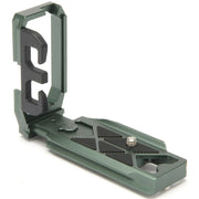 Green camera accessory on a white background