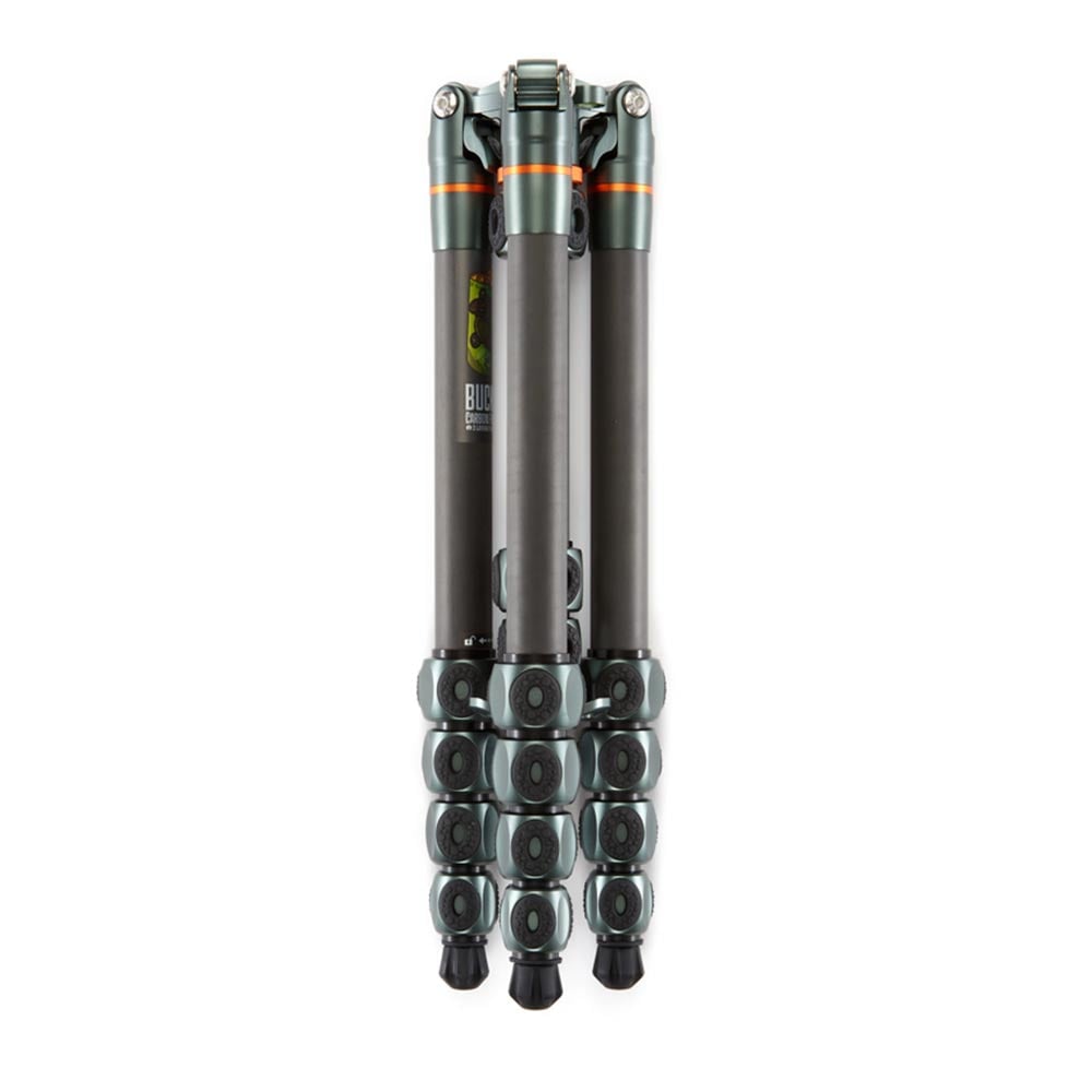 Black camera tripod on a white background
