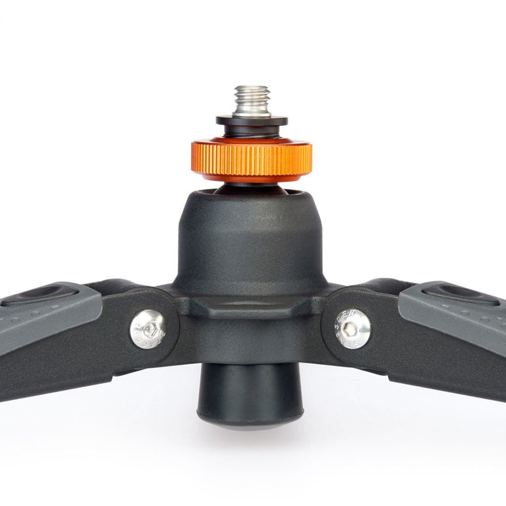 Three‑Legged‑Thing Docz2 monopod foot stabilizer in black, cushioned base with pivoting rubber grip for stable monopod support.