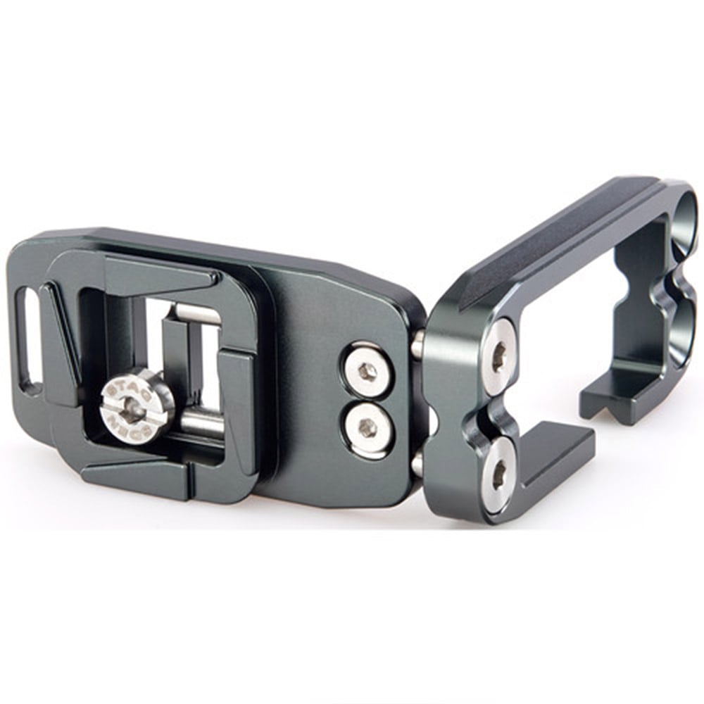Metal camera accessories on a white background