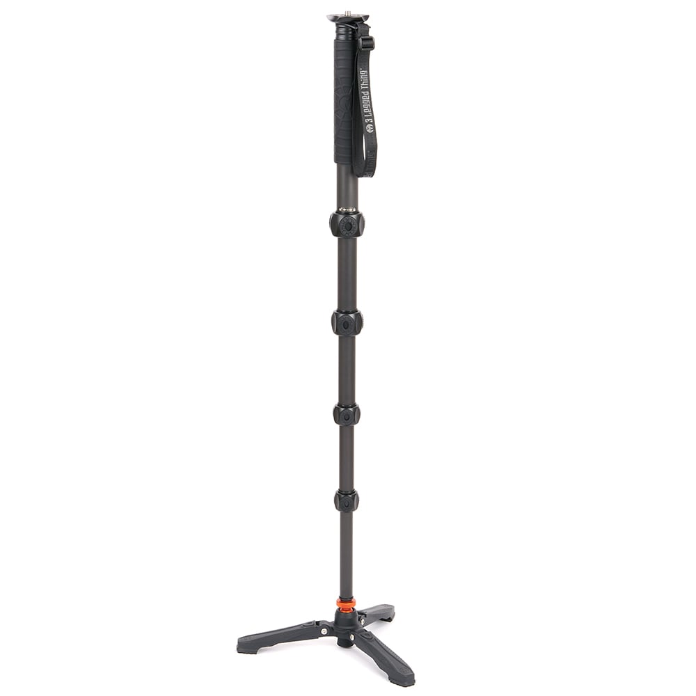 3 Legged Thing Alana Monopod with Docz Foot Stabiliser in Black – compact, strong and stable support for photographers and videographers.