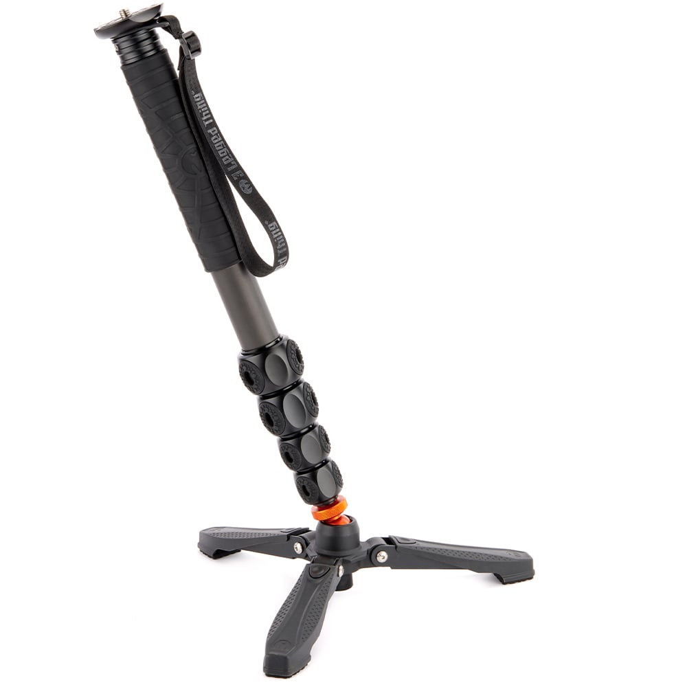 3 Legged Thing Alana Monopod with Docz Foot Stabiliser in Black – compact, strong and stable support for photographers and videographers.