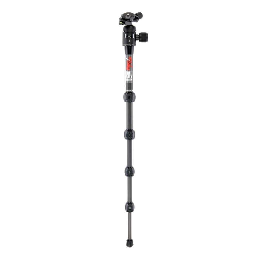 Camera tripod on a white background
