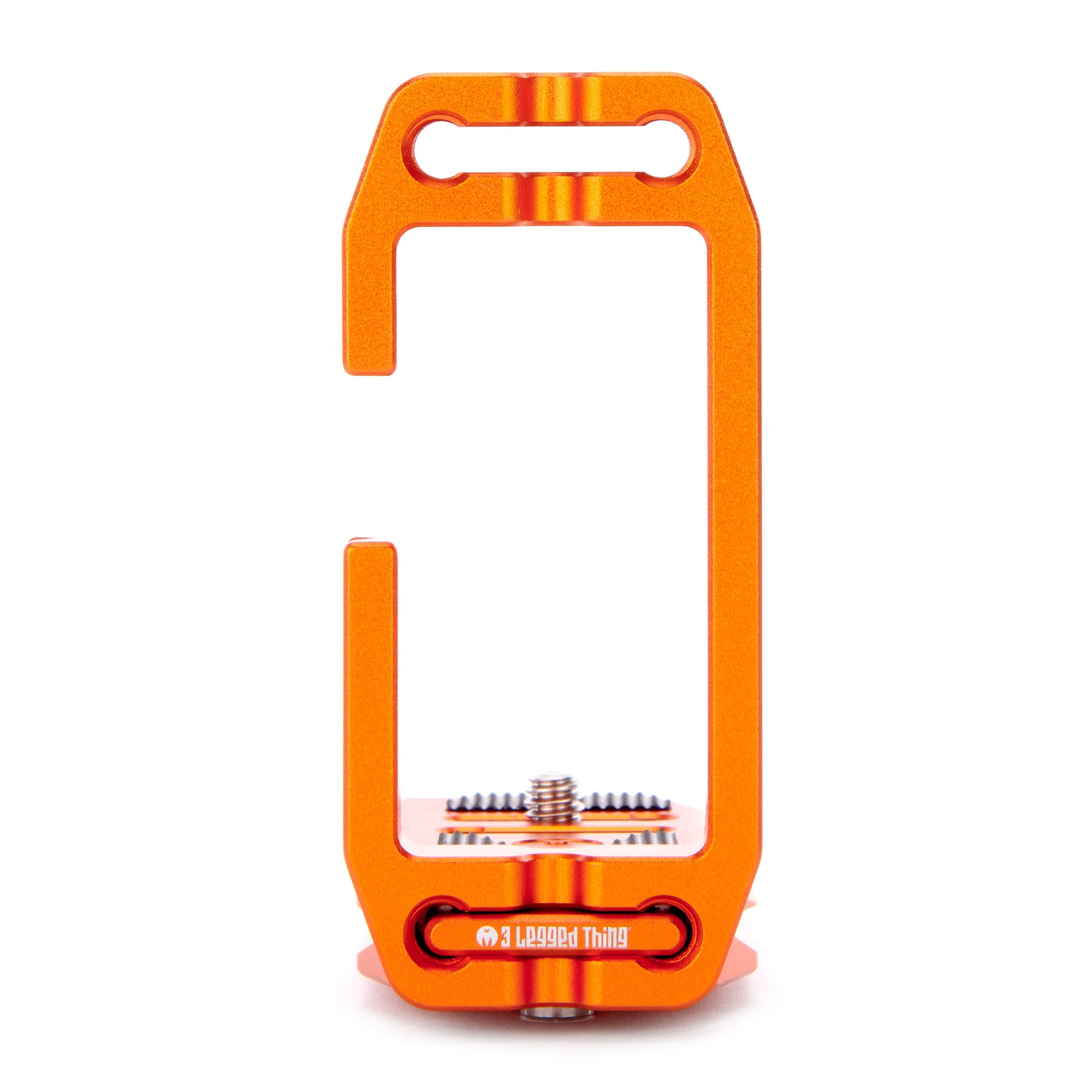 Orange tool with a clear window on a white background