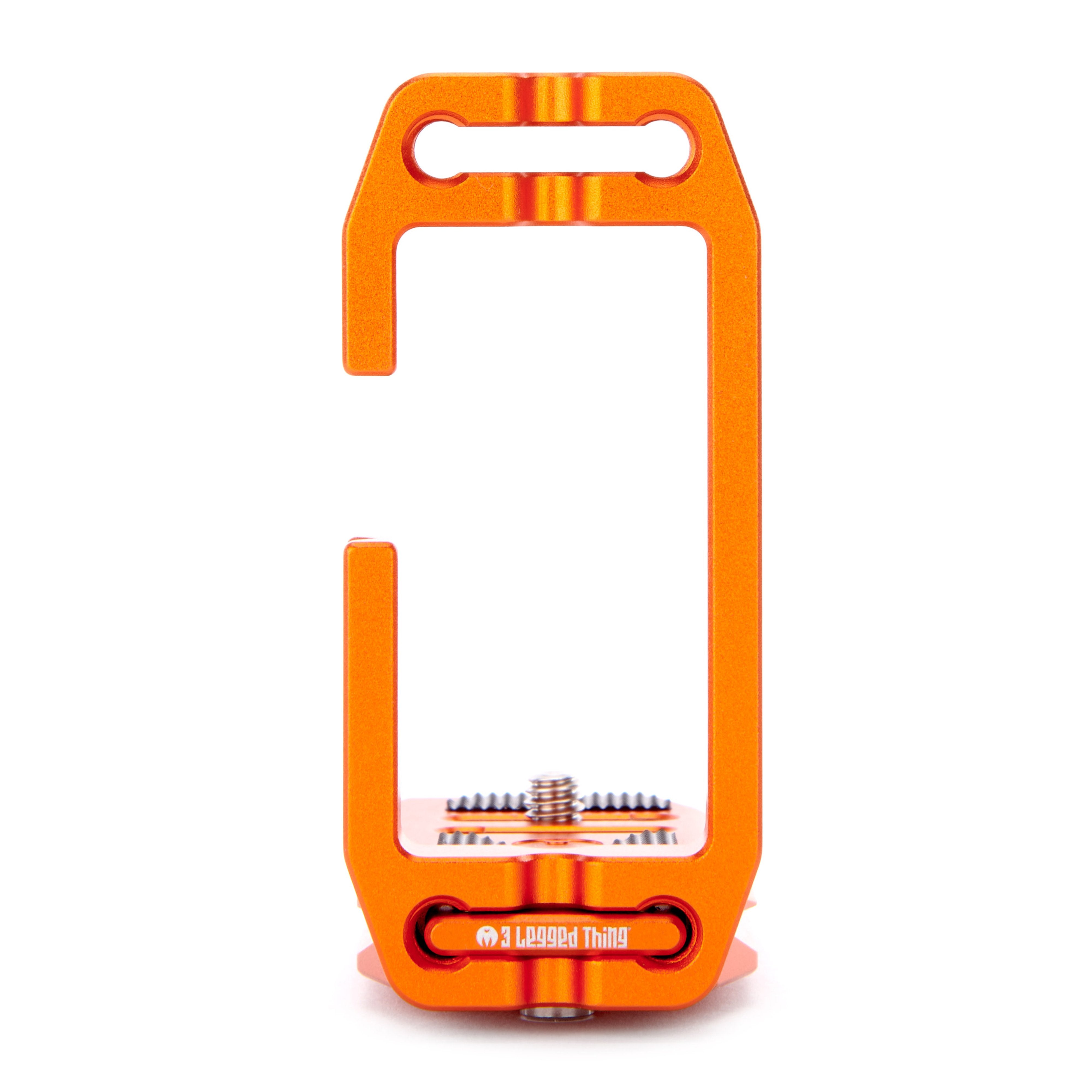Orange tool with a clear window on a white background
