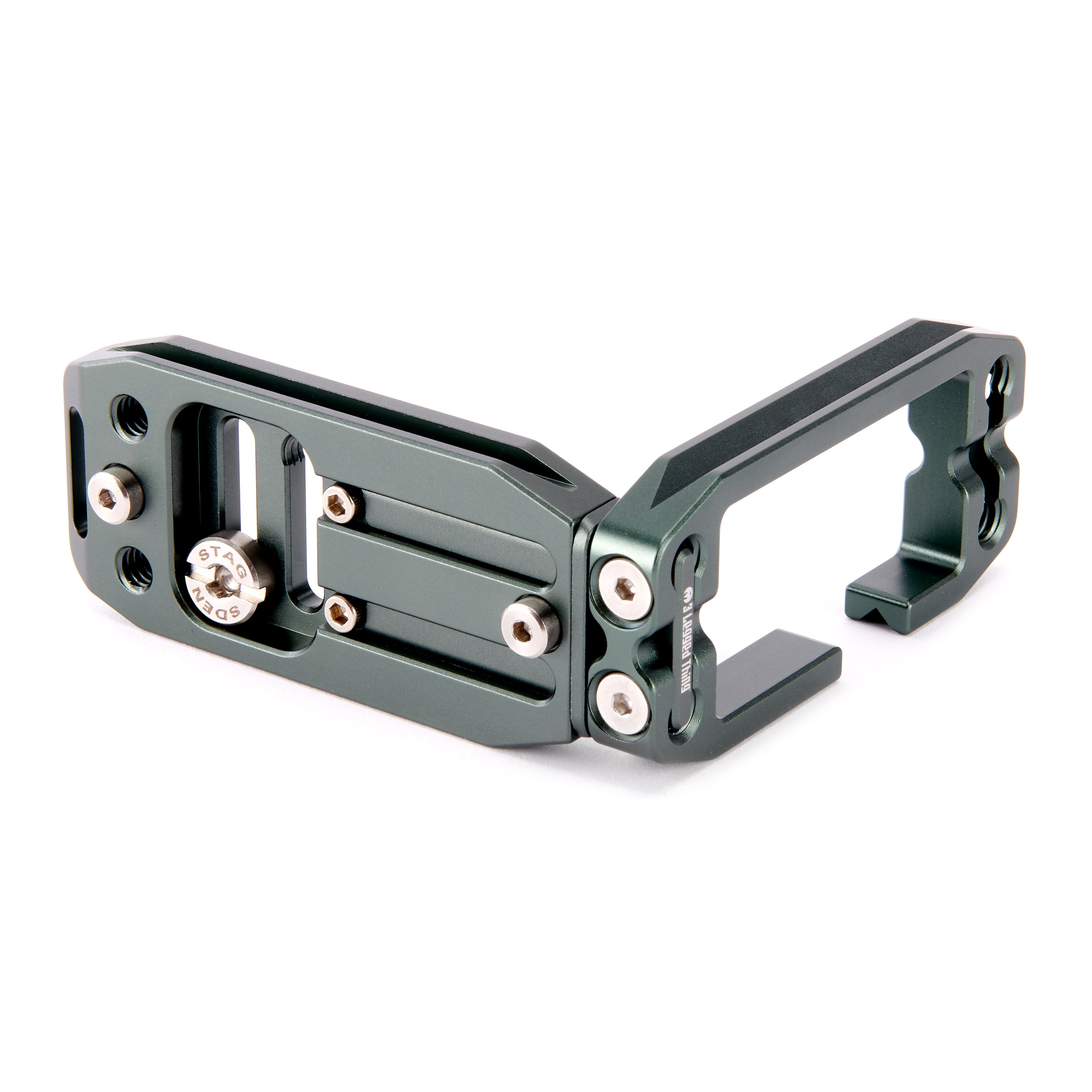 Metal camera accessory on a white background
