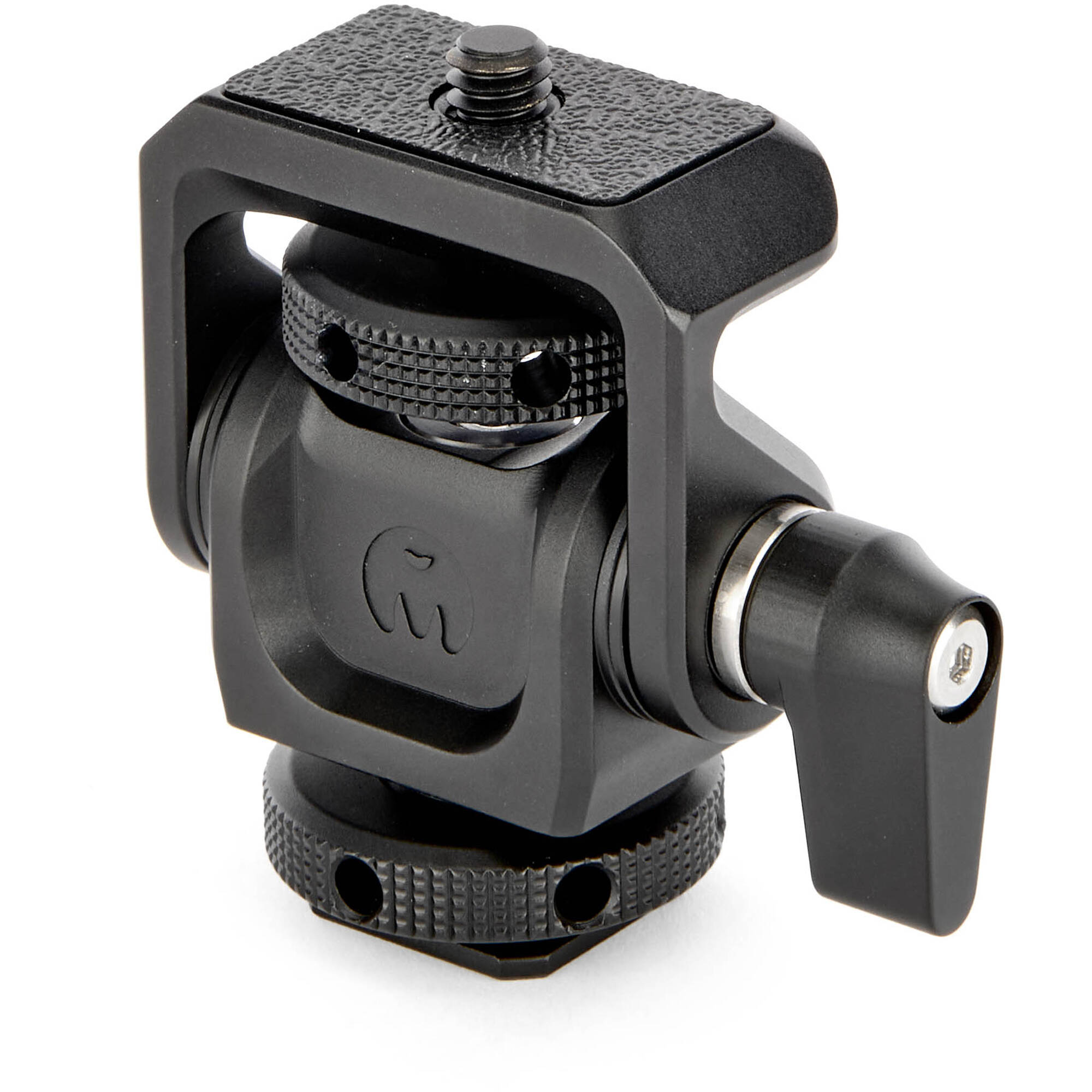 The Monty 1 Mighty Mini Cold Shoe provides a secure ultra-compact pan and tilt solution to position cameras monitors microphones and LED lights precisely.