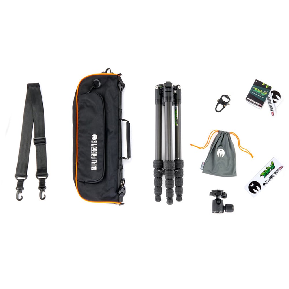3 Legged Thing Punks Brian 2.0 tripod with AirHed Neo 2.0 Ball Head in black for tall, versatile, travel-ready support.