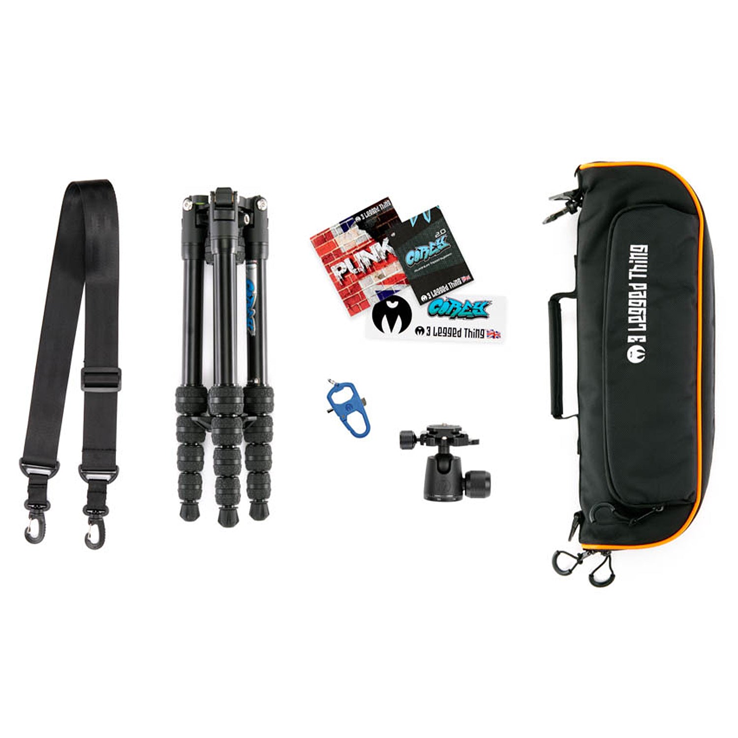3 Legged Thing Punks Corey 2.0 tripod with AirHed Neo 2.0 Ball Head, compact and portable support for photography and travel.