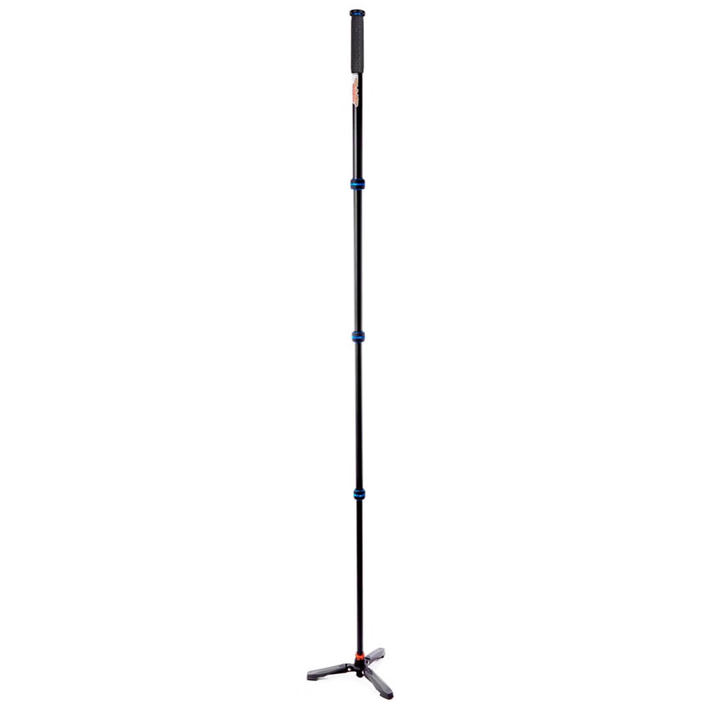 Telescopic monopod with a tripod foot on a white background