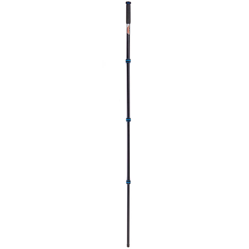 Black and blue telescopic pole on a white background