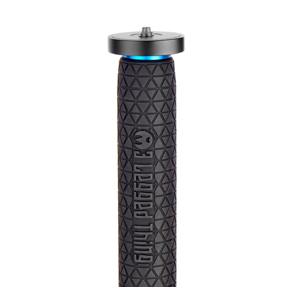 Black textured grip with a brand logo on a white background