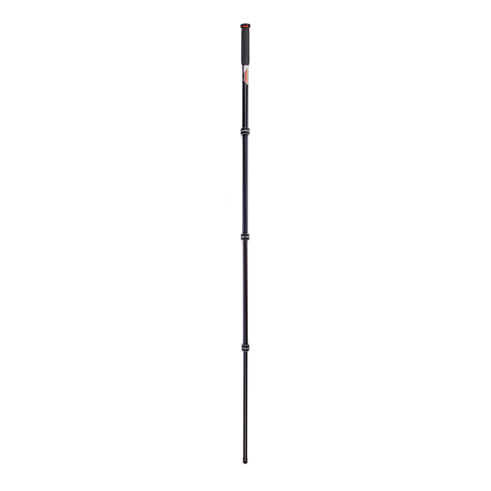 Fully extended telescopic monopod on a white background