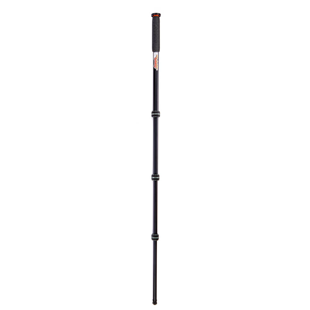 Extended telescopic monopod on a white background