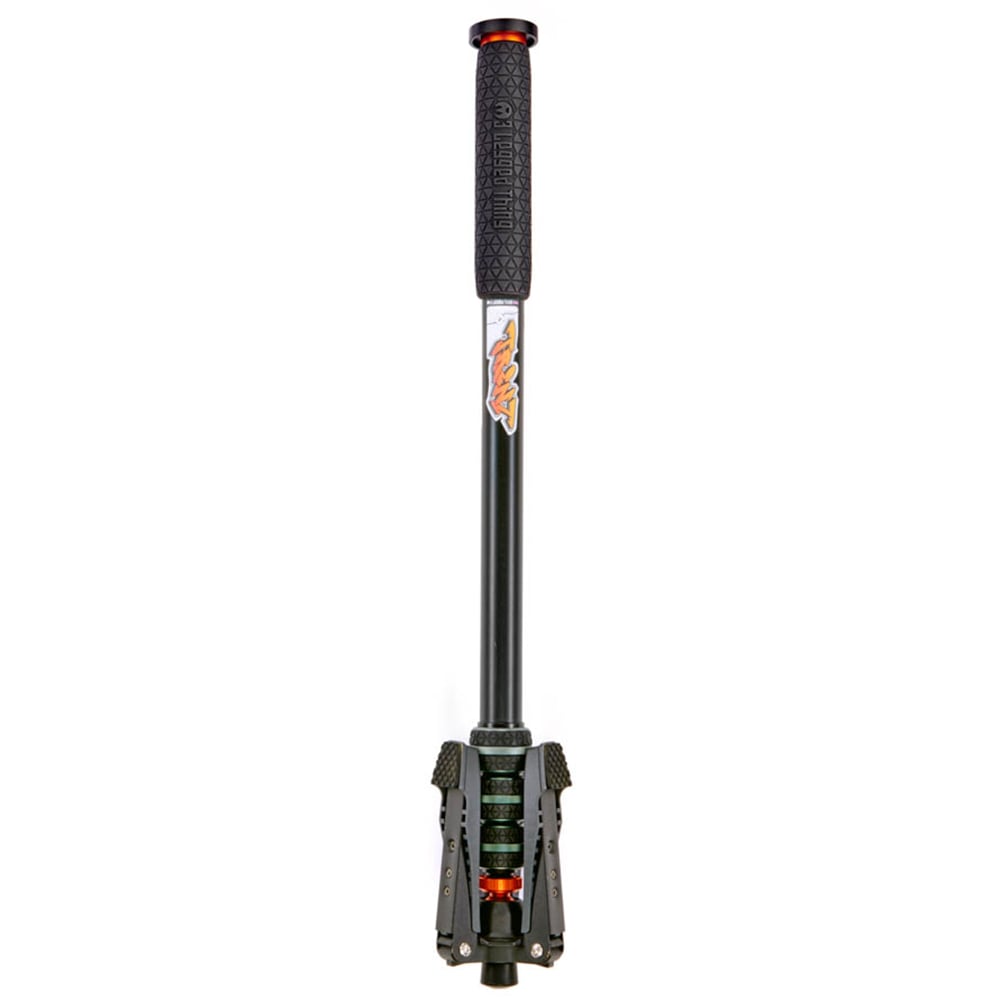 Collapsed monopod with folded feet on a white background
