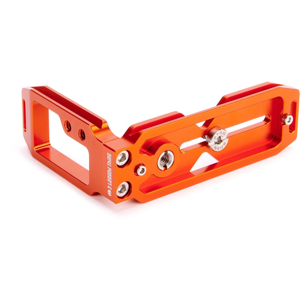 3‑Legged‑Thing QR11 LB 2.0 L‑bracket in copper finish, Arca‑Swiss compatible with dual ¼″ accessory threads