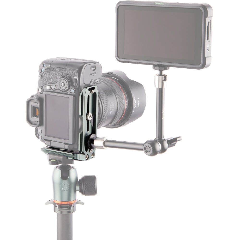 3‑Legged‑Thing QR11 LG 2.0 Grey universal L‑bracket in light grey with Arca‑Swiss compatibility and dual 1/4″ accessory threads.
