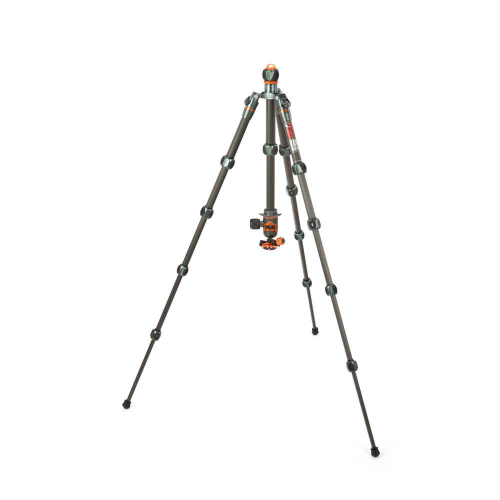 Camera tripod on a white background