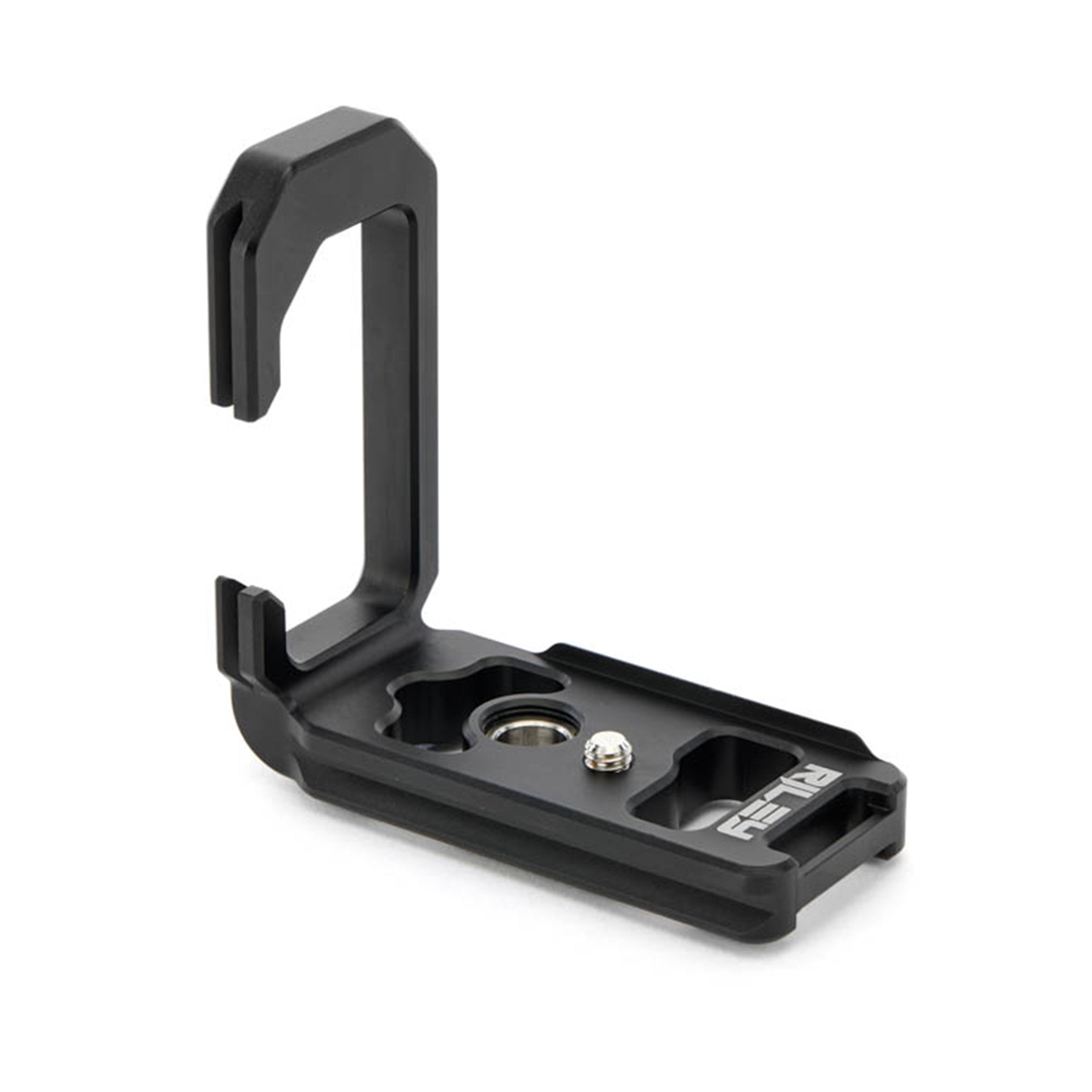 3‑Legged‑Thing Riley QD L‑bracket for R7 in Darkness black, Arca‑Swiss plate with vertical and horizontal camera mounting.