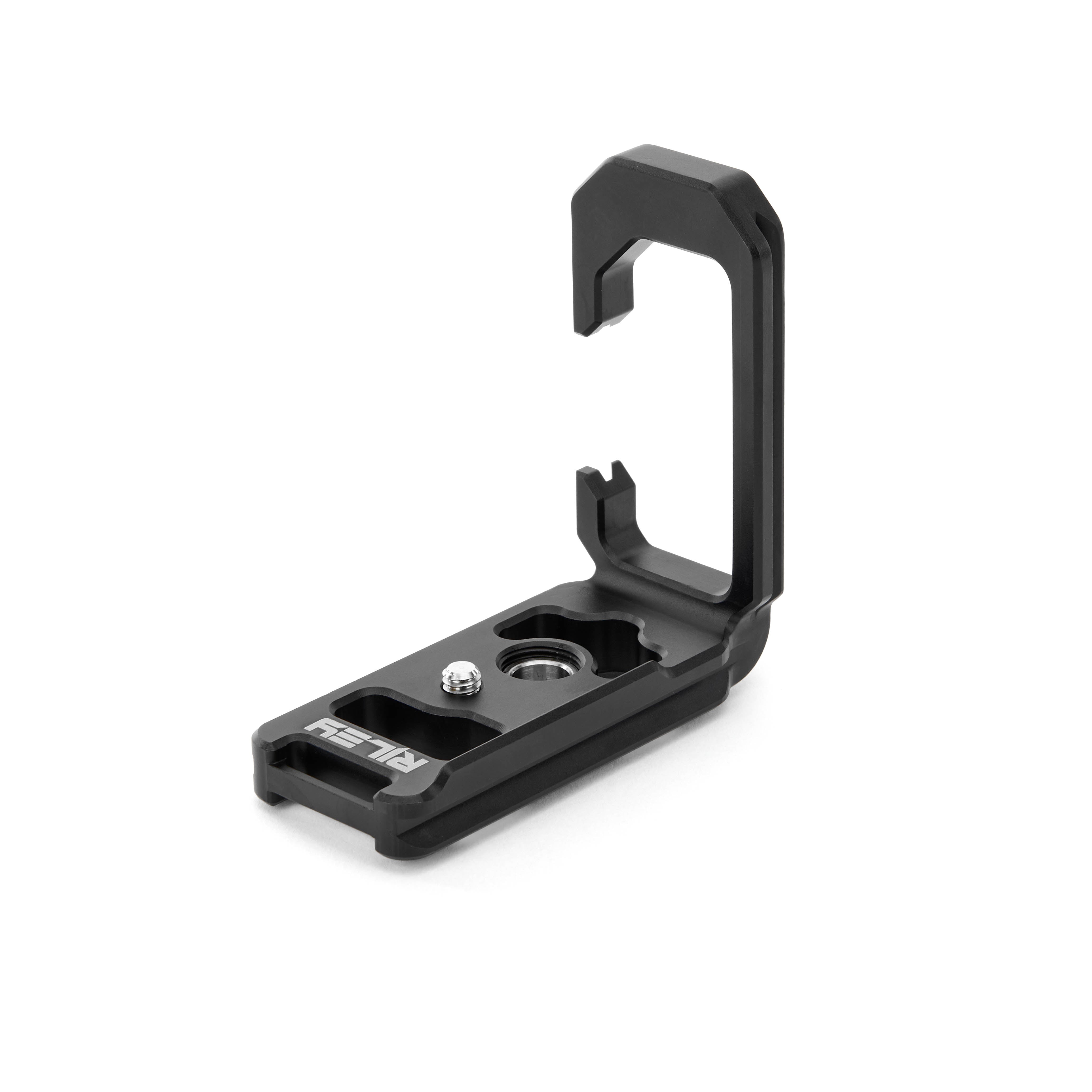 3‑Legged‑Thing Riley QD L‑bracket for R7 in Darkness black, Arca‑Swiss plate with vertical and horizontal camera mounting.