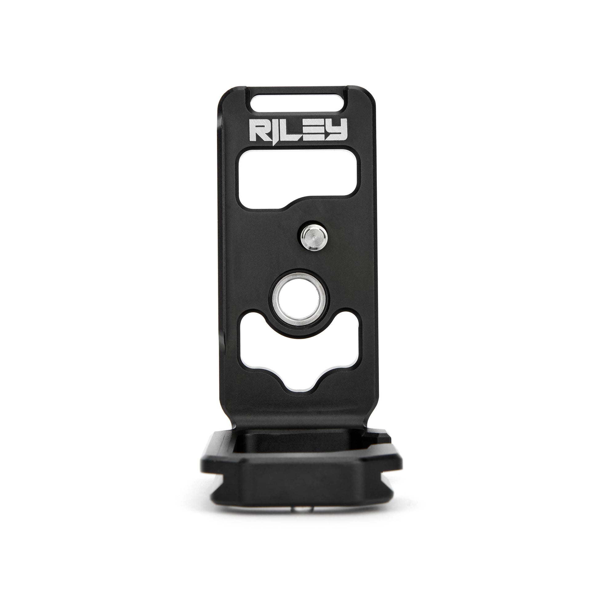 3‑Legged‑Thing Riley QD L‑bracket for R7 in Darkness black, Arca‑Swiss plate with vertical and horizontal camera mounting.