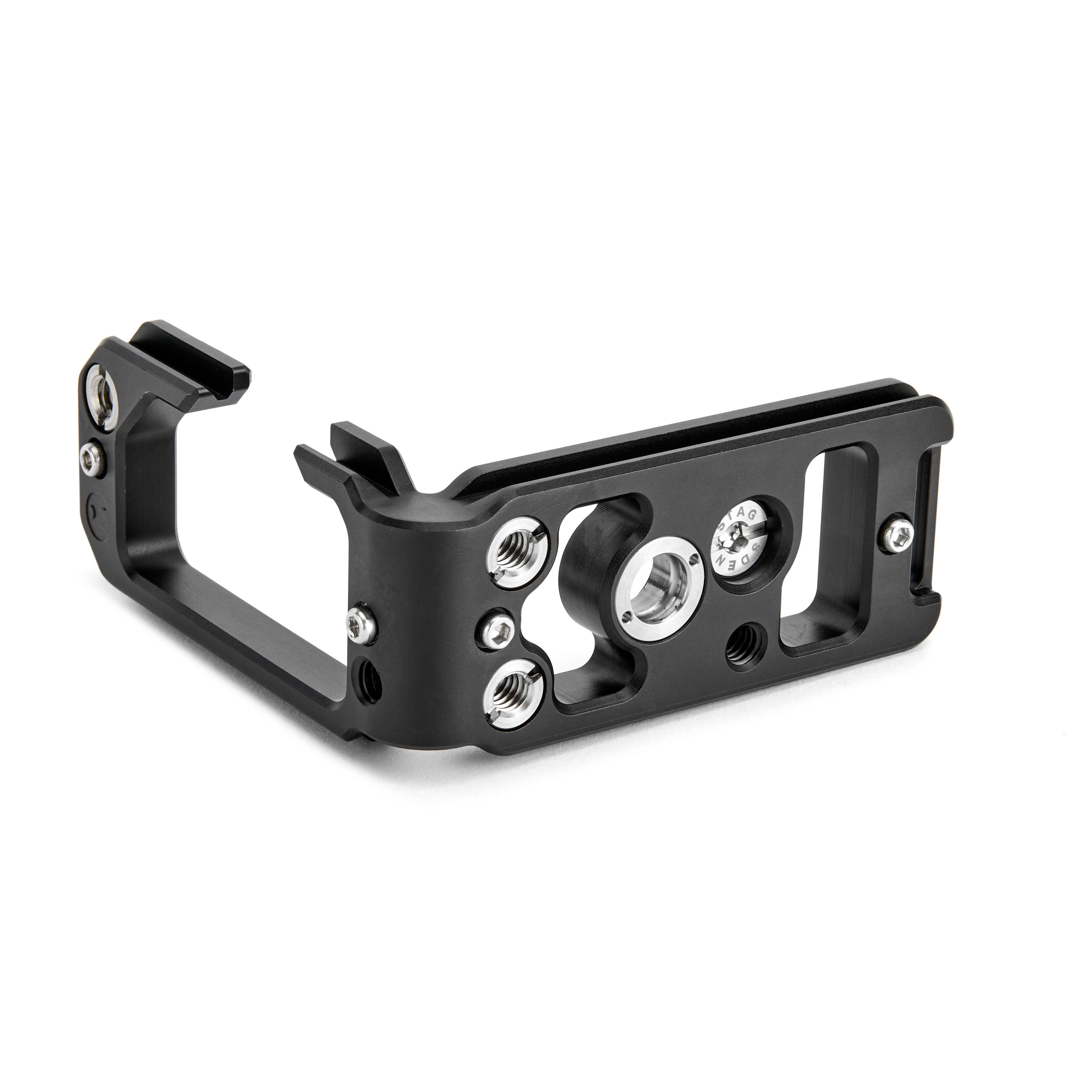 3‑Legged‑Thing Riley QD L‑bracket for R7 in Darkness black, Arca‑Swiss plate with vertical and horizontal camera mounting.