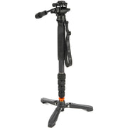 3 Legged Thing Taylor Monopod Superkit (Black) with detachable stabiliser for professional photography and videography.