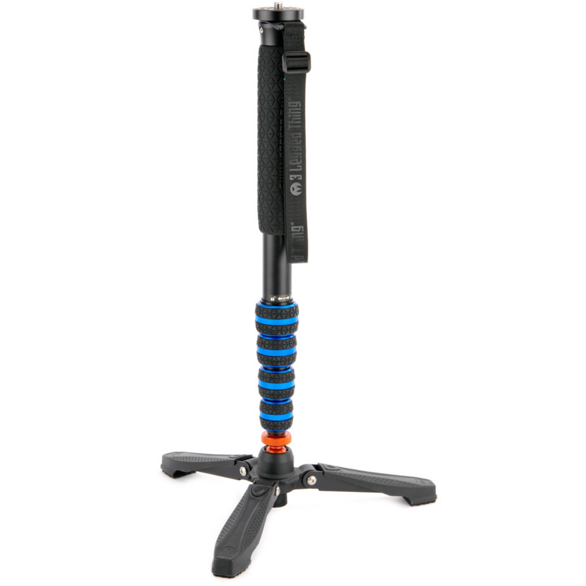 3 Legged Thing Taylor Monopod Superkit (Blue) with detachable stabiliser for professional photo and video setups.