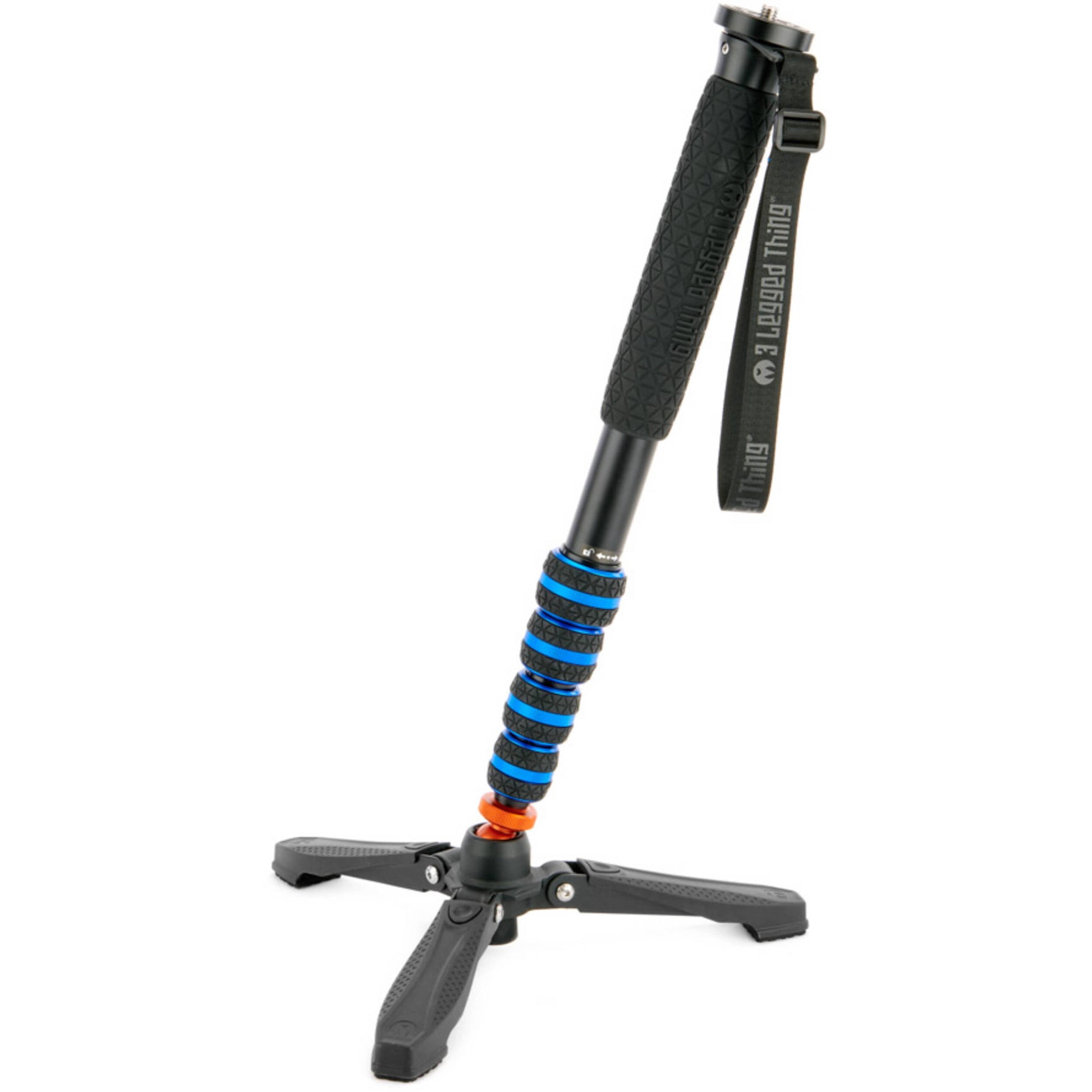 3 Legged Thing Taylor Monopod Superkit (Blue) with detachable stabiliser for professional photo and video setups.