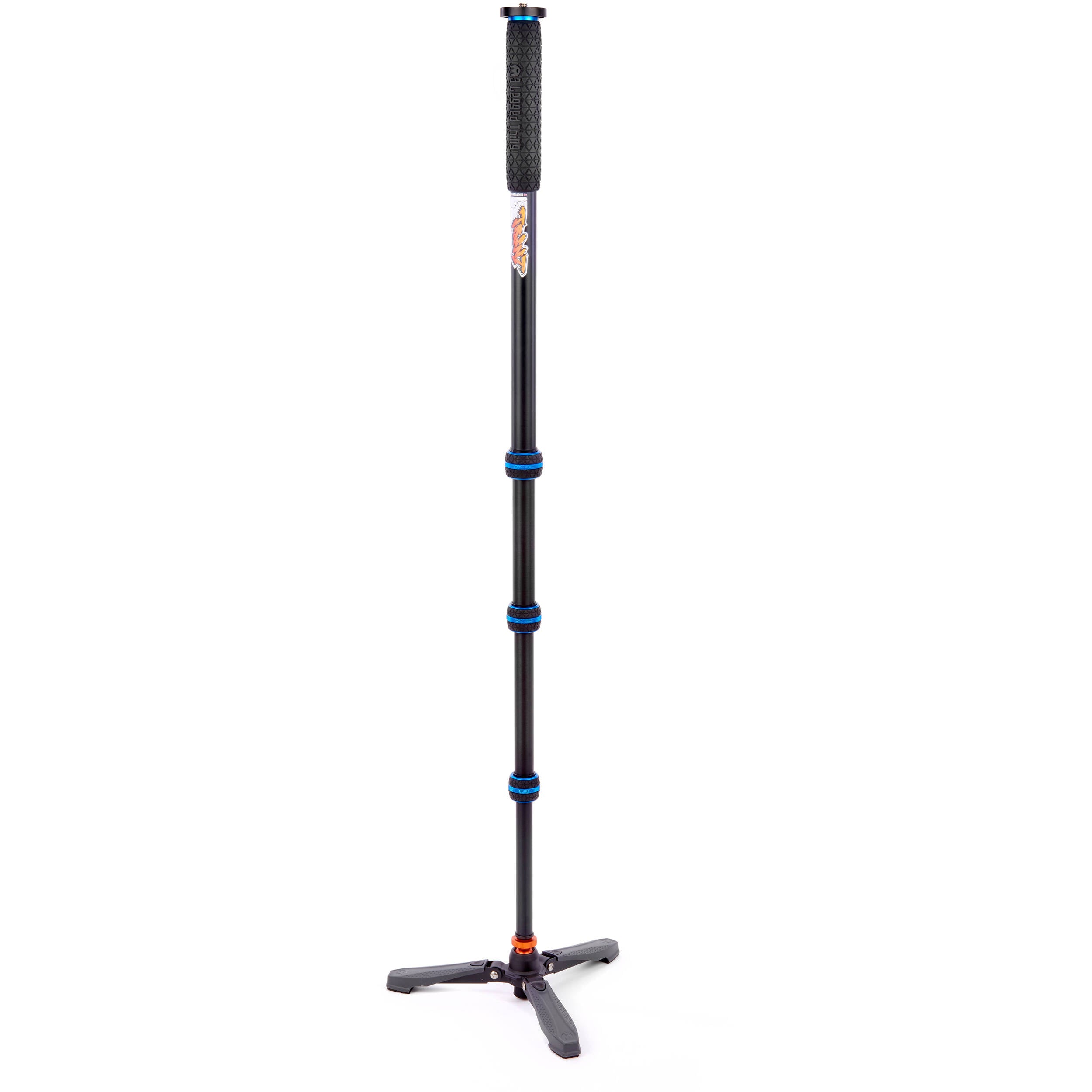 3 Legged Thing Trent Monopod Superkit in blue with interchangeable tripod footwear for professional stability.
