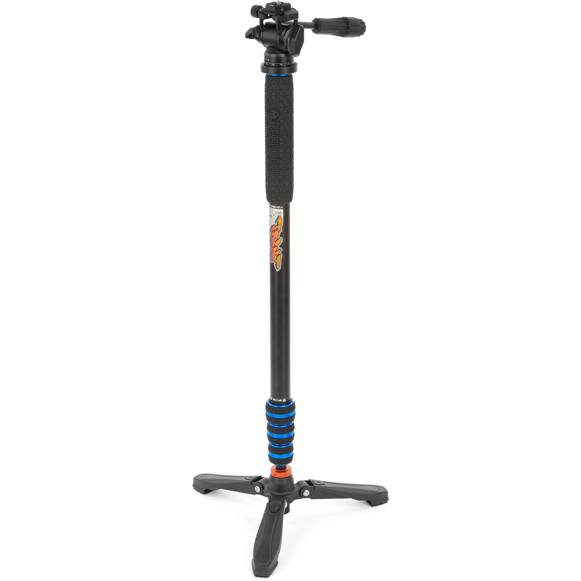 3 Legged Thing Trent Monopod Superkit in blue with interchangeable tripod footwear for professional stability.