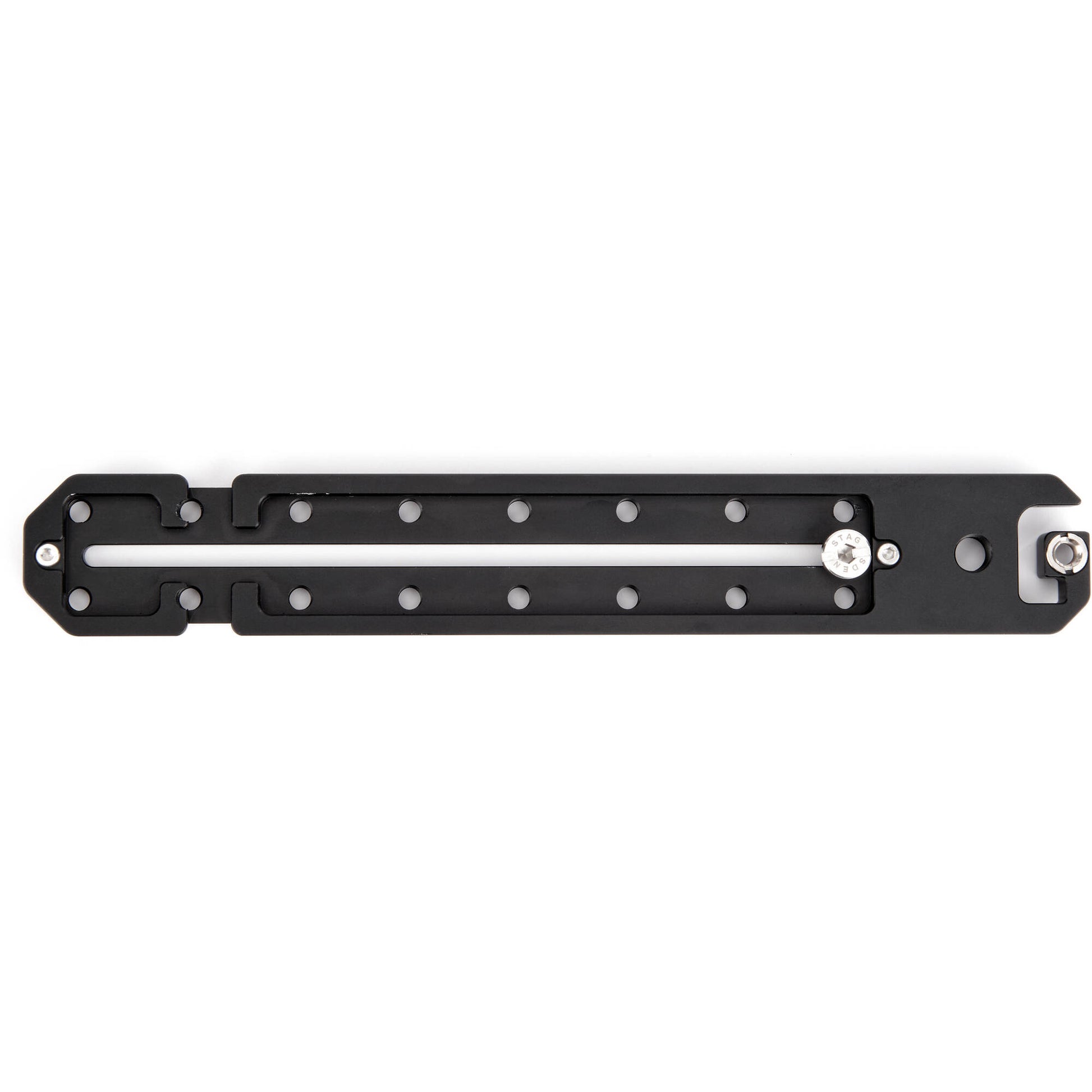 3 Legged Thing 250mm Ultra Plate in darkness finish with multiple mounting points for cameras and accessories.