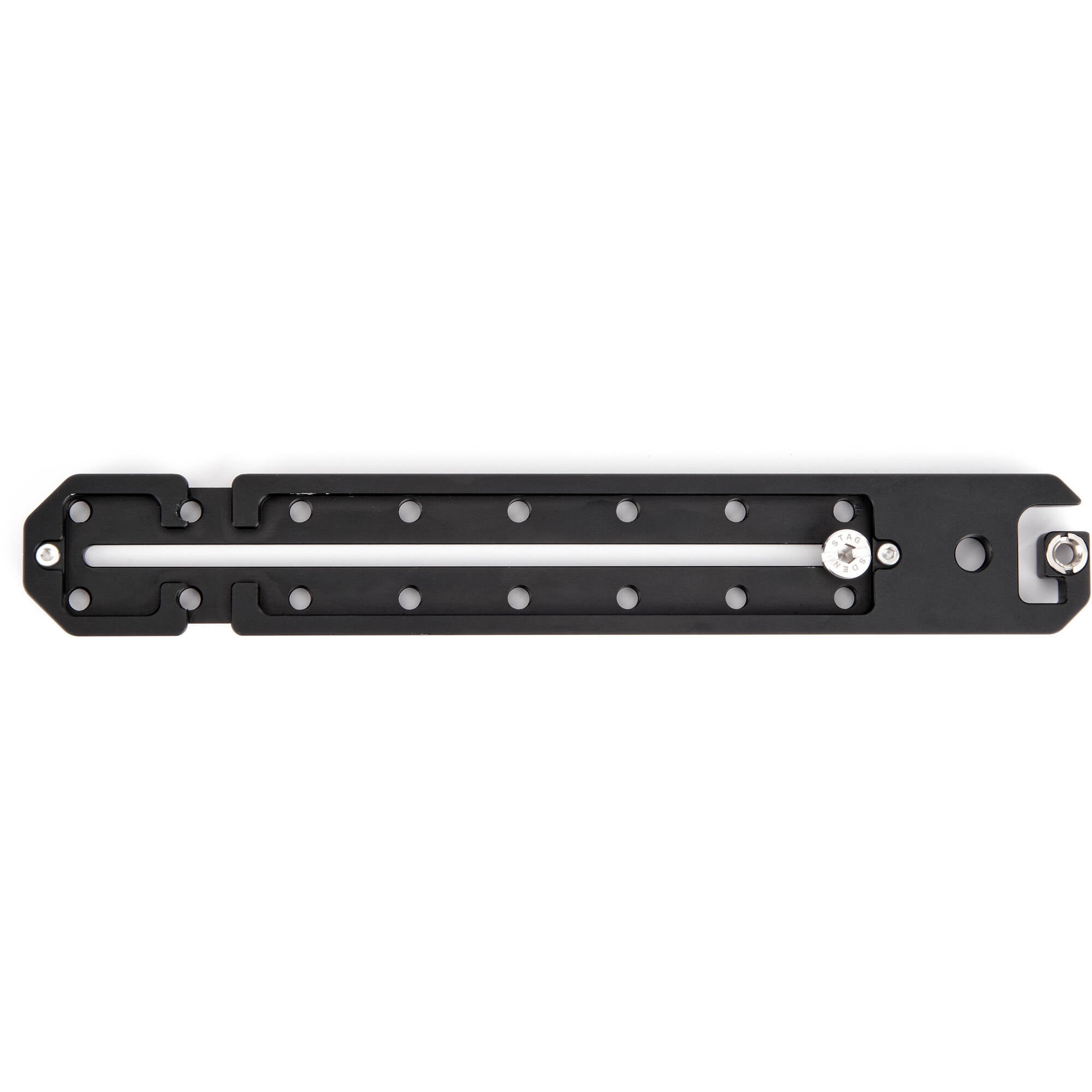 3 Legged Thing 250mm Ultra Plate in darkness finish with multiple mounting points for cameras and accessories.