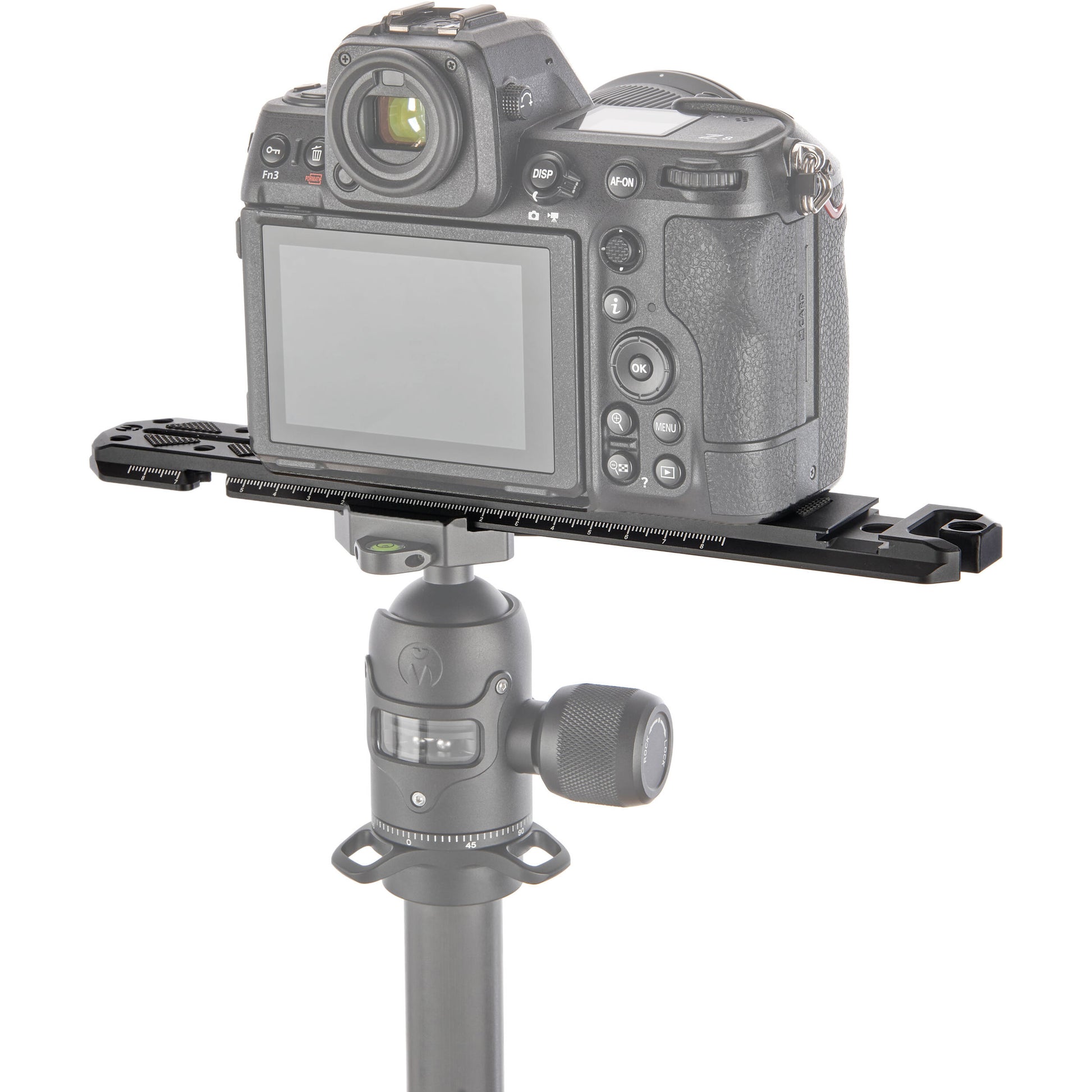 3 Legged Thing 250mm Ultra Plate in darkness finish with multiple mounting points for cameras and accessories.