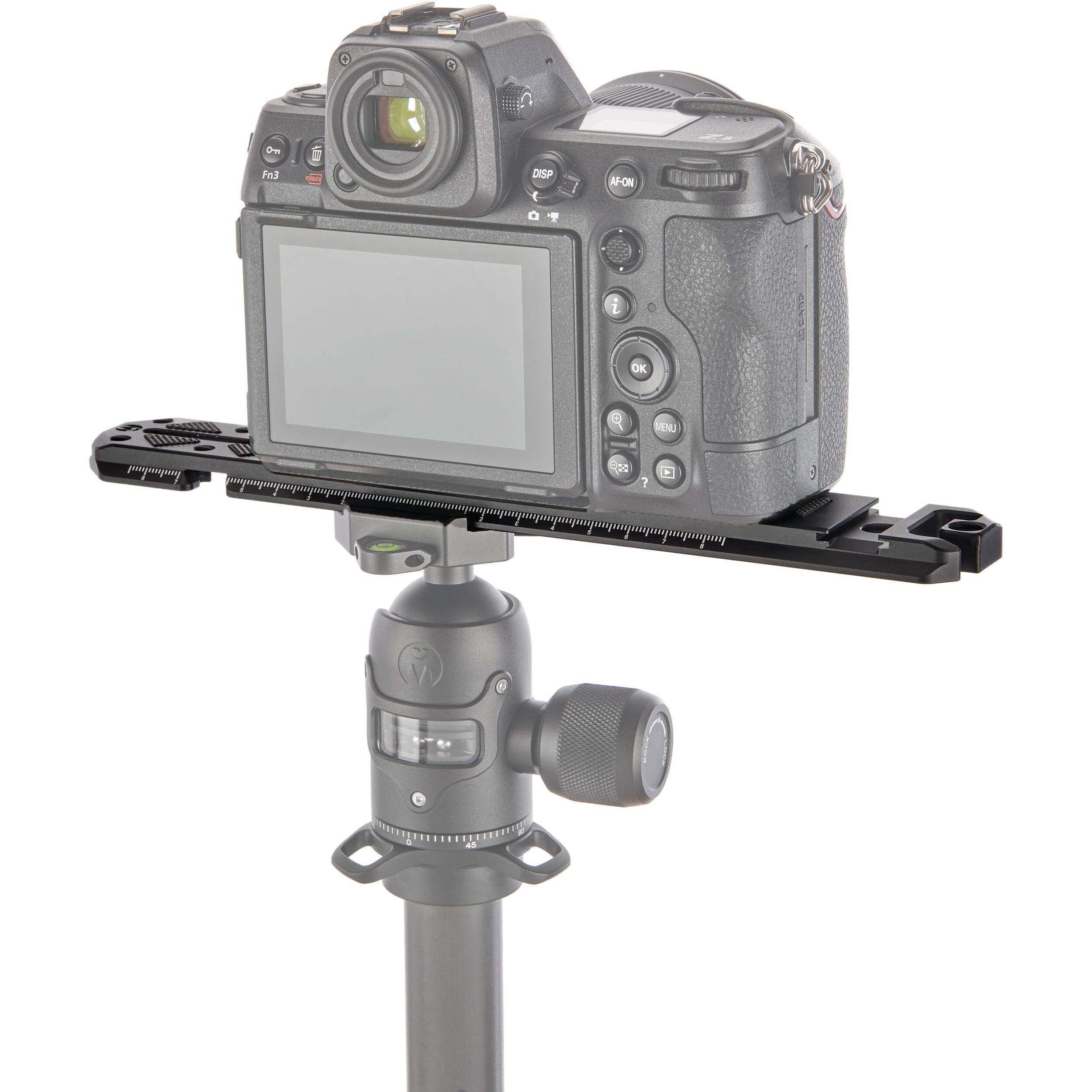 3 Legged Thing 250mm Ultra Plate in darkness finish with multiple mounting points for cameras and accessories.