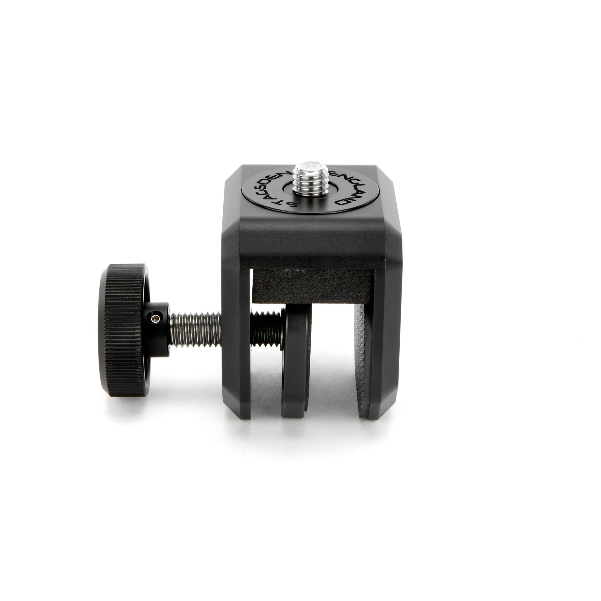 Window Mount Clamp for securely mounting cameras on vehicle windows, with rubber padding to protect glass.
