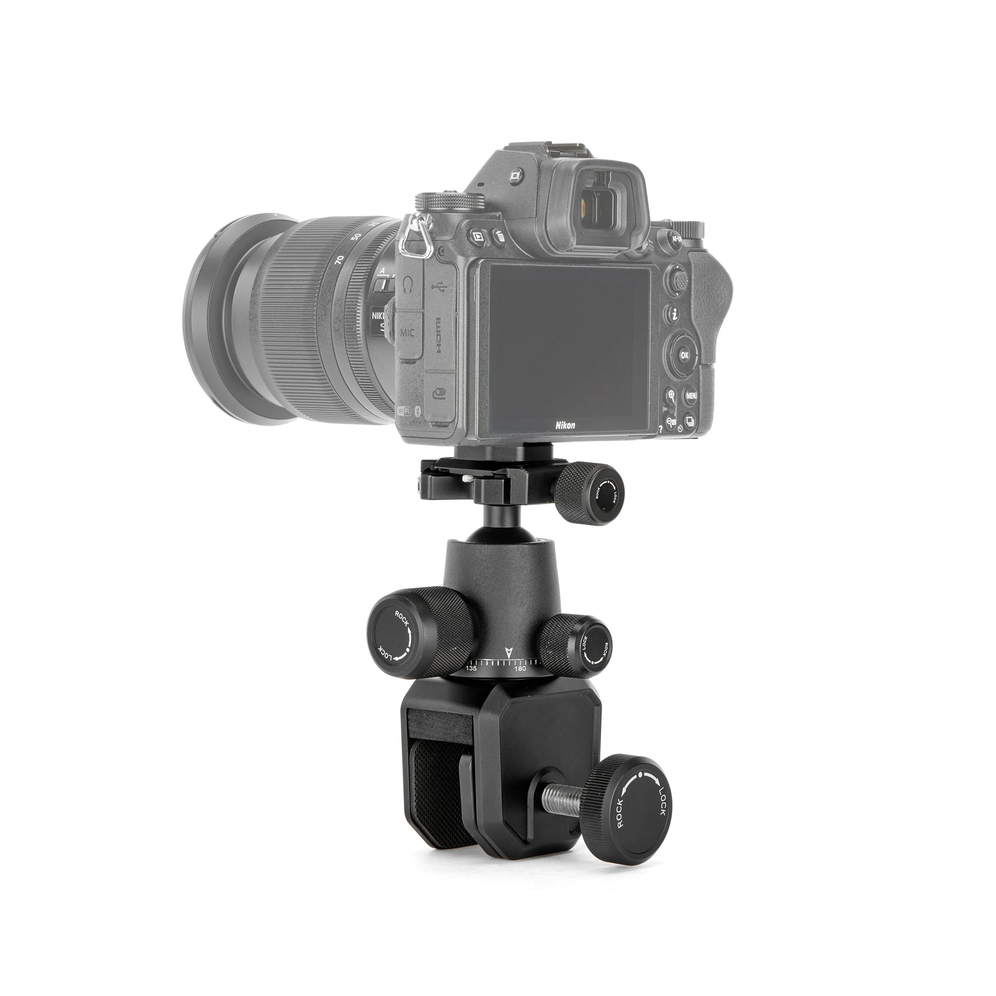 Window Mount Clamp for securely mounting cameras on vehicle windows, with rubber padding to protect glass.