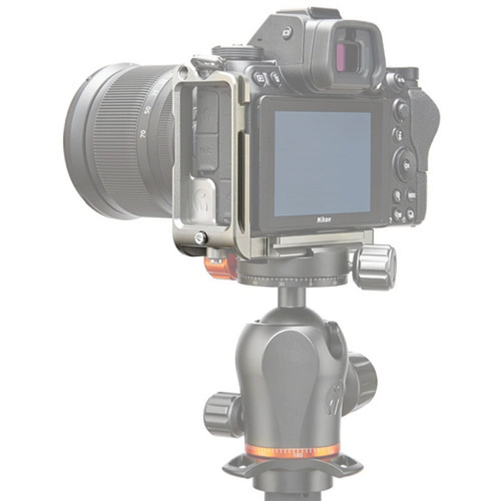 3 Legged Thing Zelda L-Bracket for Nikon Z-series cameras in grey with Arca-Swiss compatibility.