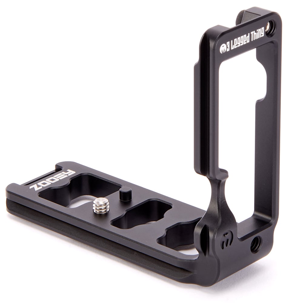 3 Legged Thing Zooey L-Bracket designed for Nikon Z8 mirrorless camera with Arca-Swiss compatibility.