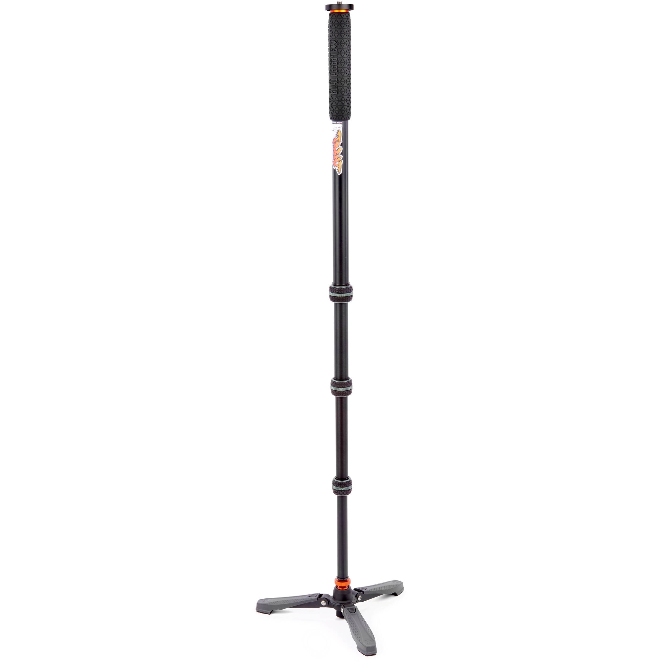 3 Legged Thing Trent Monopod Superkit in grey with interchangeable tripod footwear for professional stability.